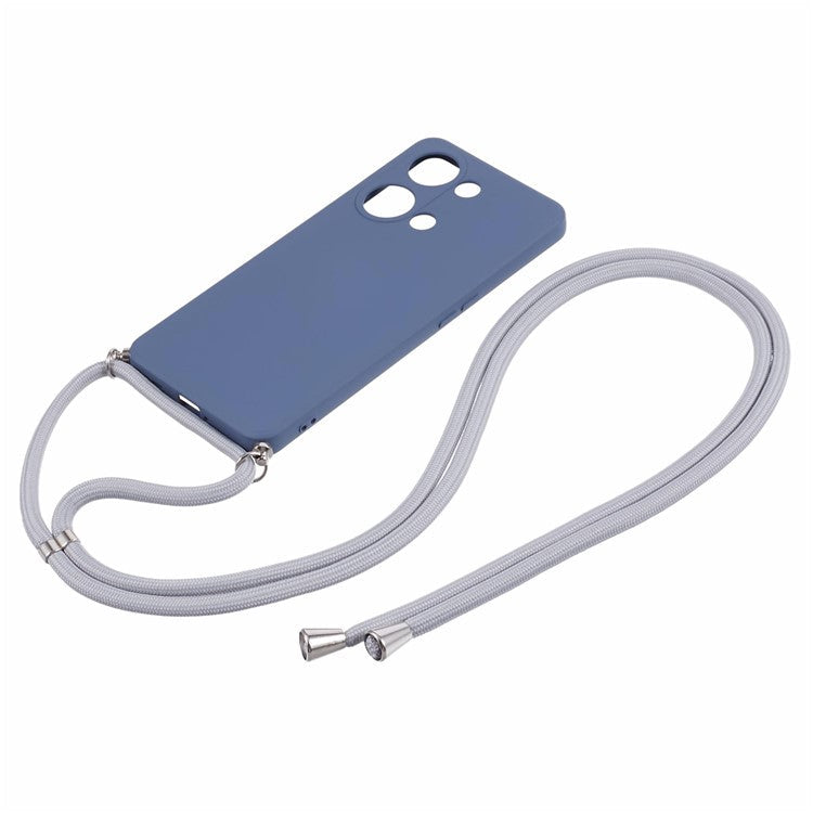 For OnePlus Ace 2V / Nord 3 5G Case TPU Fiber Lining Protective Phone Cover with Long Lanyard - Lavender Grey