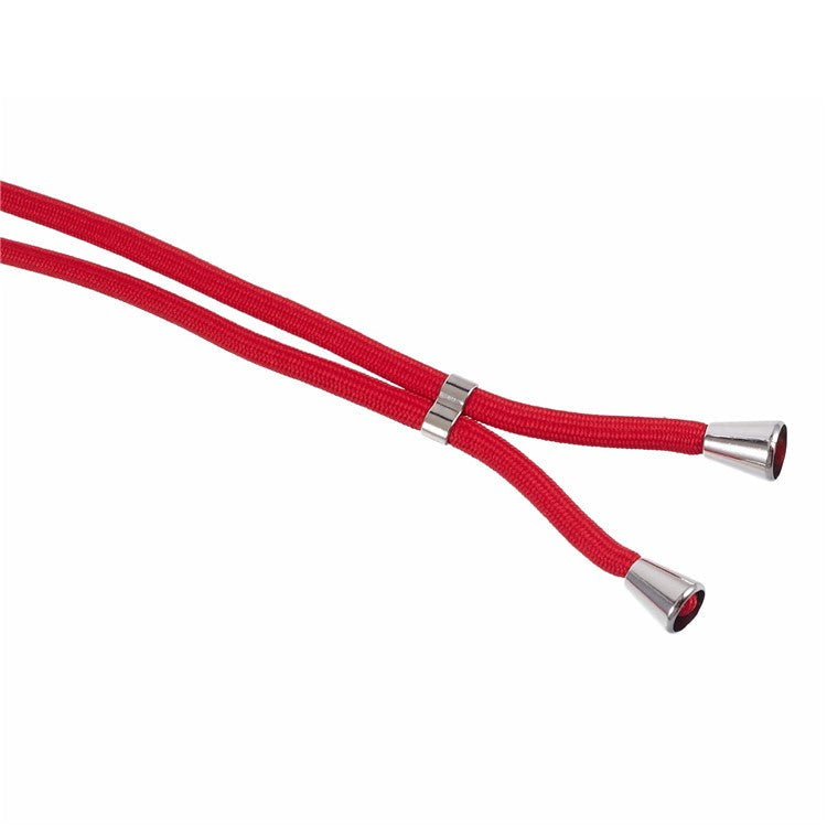 For OnePlus Ace 2V / Nord 3 5G Case TPU Fiber Lining Protective Phone Cover with Long Lanyard - Red