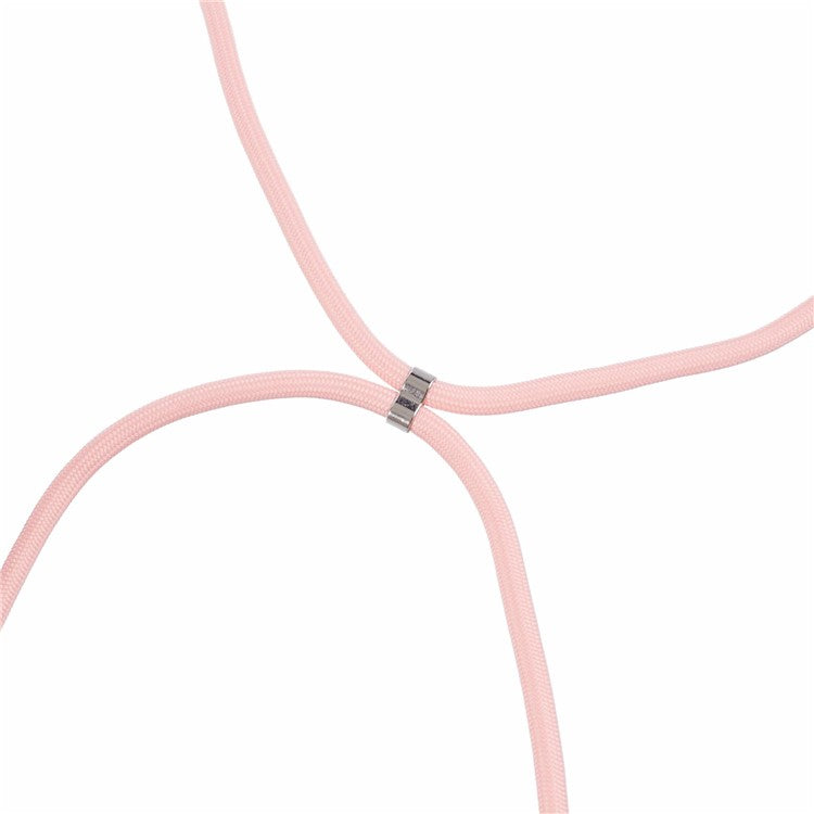 For OnePlus Ace 2V / Nord 3 5G Case TPU Fiber Lining Protective Phone Cover with Long Lanyard - Pink