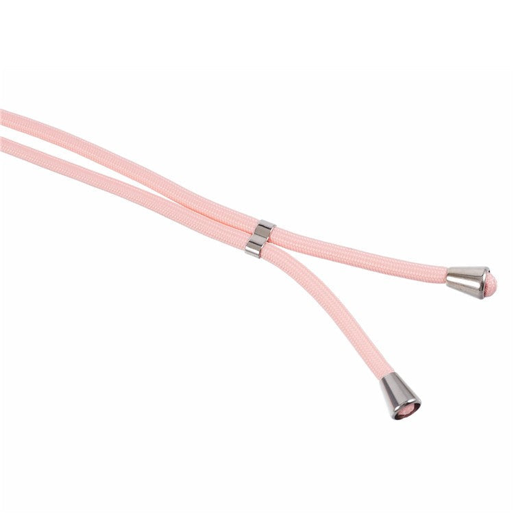 For OnePlus Ace 2V / Nord 3 5G Case TPU Fiber Lining Protective Phone Cover with Long Lanyard - Pink