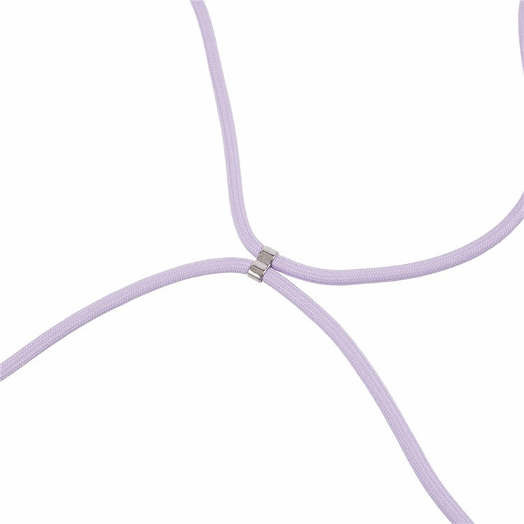 For OnePlus Ace 2V / Nord 3 5G Case TPU Fiber Lining Protective Phone Cover with Long Lanyard - Light Purple
