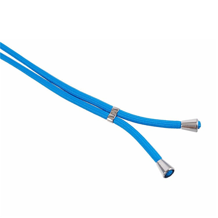 For OnePlus Ace 2V / Nord 3 5G Case TPU Fiber Lining Protective Phone Cover with Long Lanyard - Sapphire