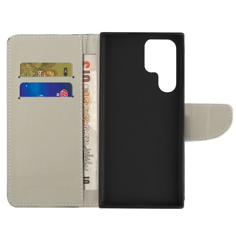 For Samsung Galaxy S24 Ultra Case Pattern Leather Flip Phone Cover - Keep Calm and Sparkle