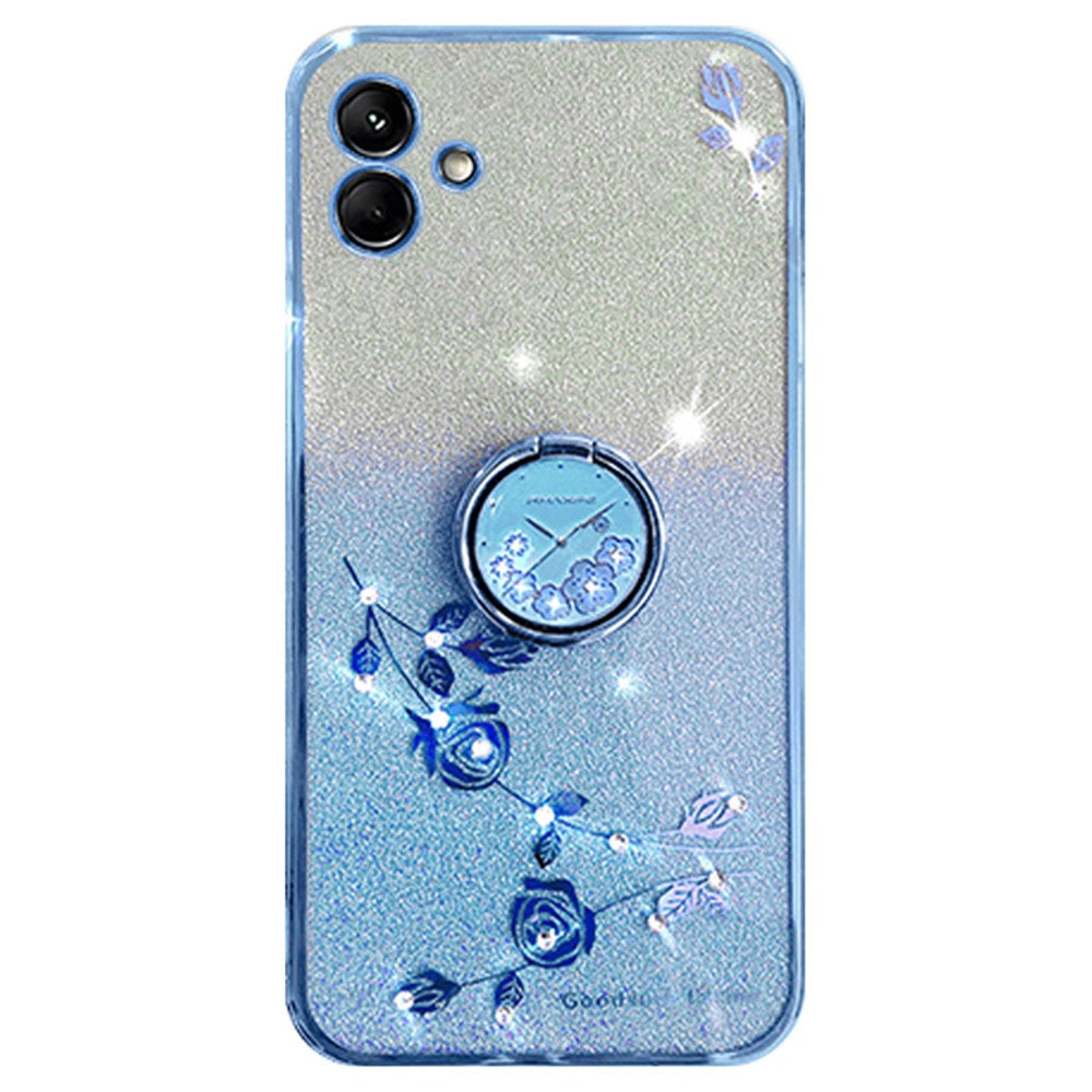 KADEM For Samsung Galaxy F14 5G / M14 5G TPU Case Glitter Cellphone Kickstand Cover - Blue