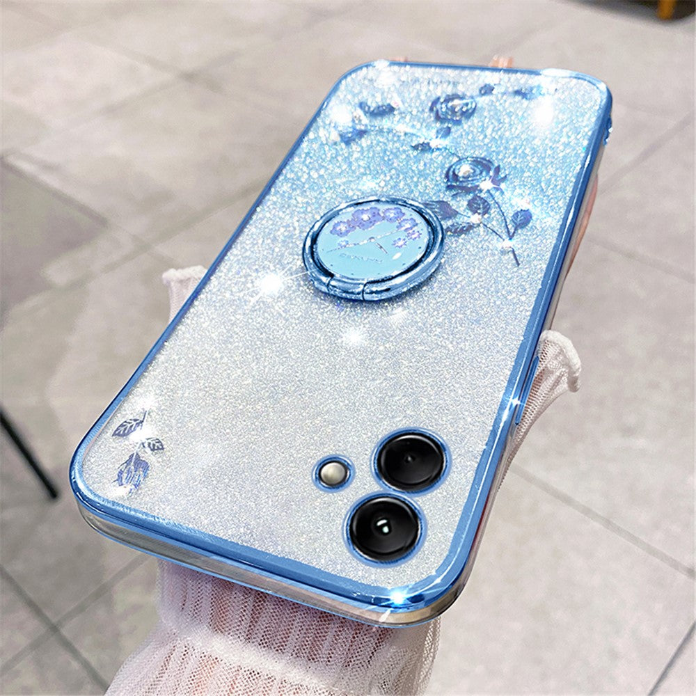 KADEM For Samsung Galaxy F14 5G / M14 5G TPU Case Glitter Cellphone Kickstand Cover - Blue