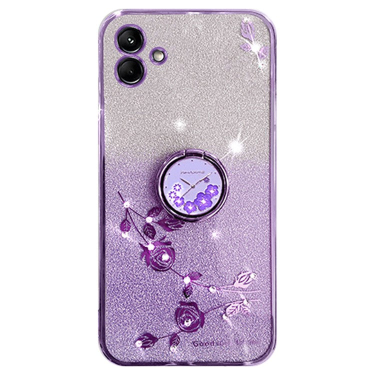 KADEM For Samsung Galaxy M13 5G / A04 4G (164.4 x 76.3 x 9.1mm) Cover Kickstand Glitter TPU Phone Case - Purple