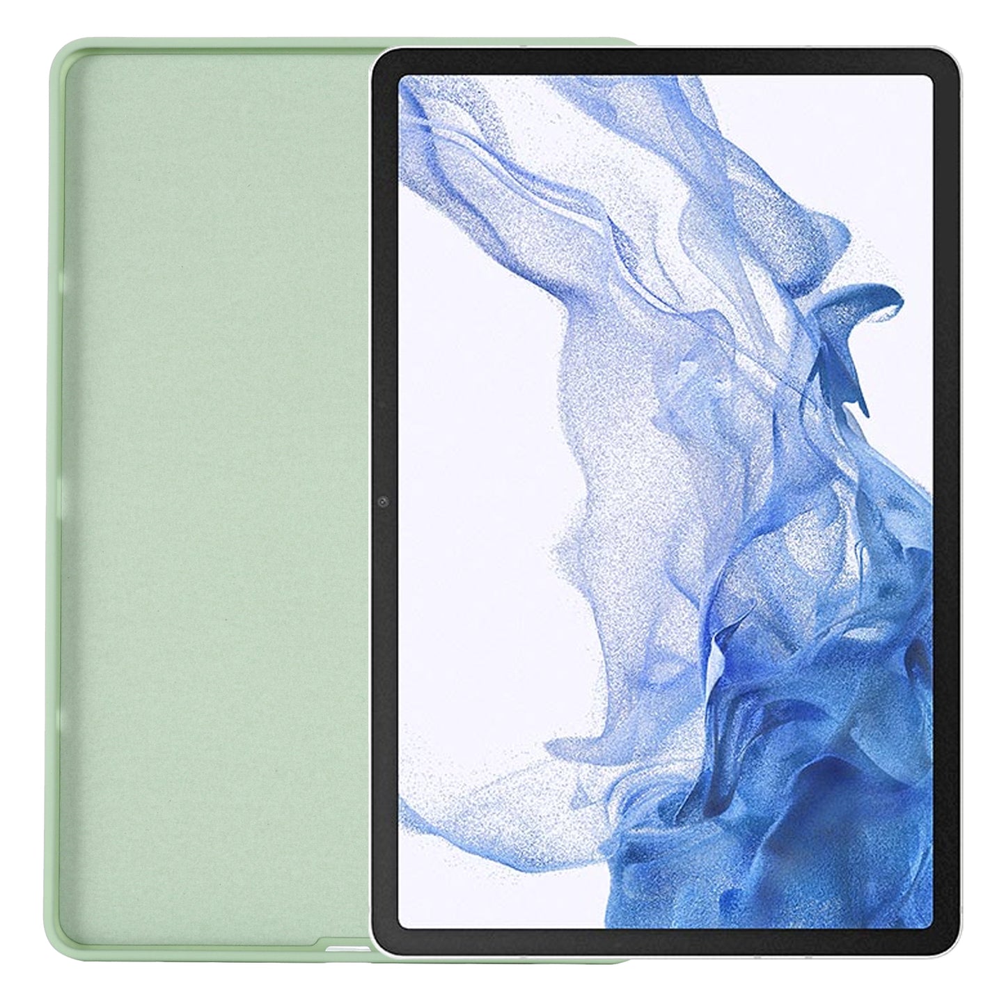 For Samsung Galaxy Tab S9 FE Case Microfiber Lining Liquid Silicone Cover - Green