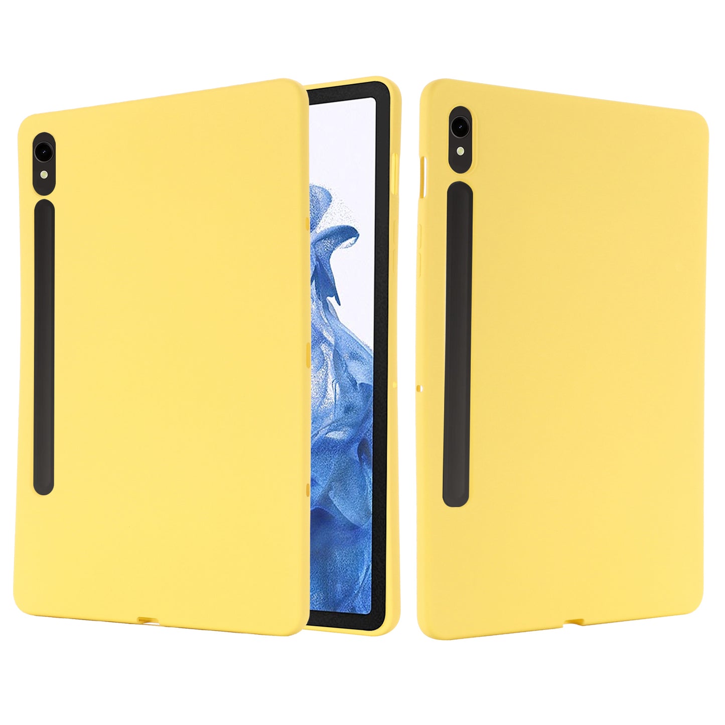 For Samsung Galaxy Tab S9 FE Case Microfiber Lining Liquid Silicone Cover - Yellow
