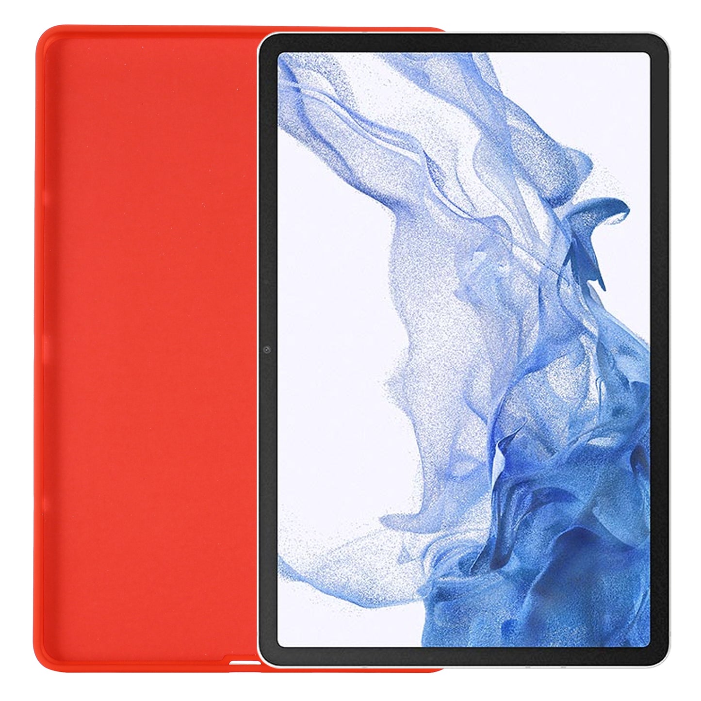 For Samsung Galaxy Tab S9 FE Case Microfiber Lining Liquid Silicone Cover - Red