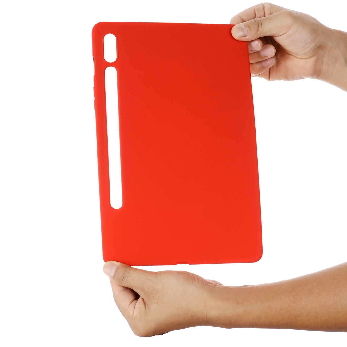 For Samsung Galaxy Tab S9 FE Case Microfiber Lining Liquid Silicone Cover - Red