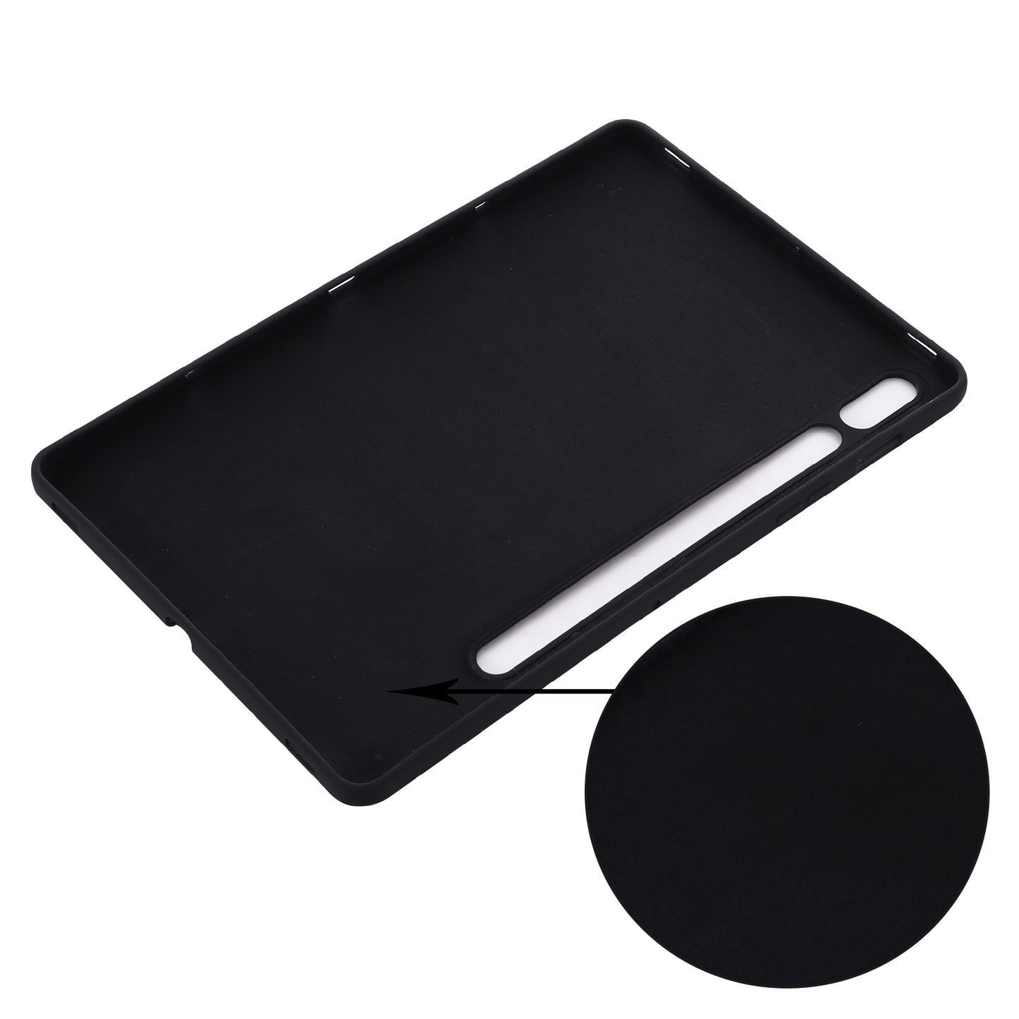 For Samsung Galaxy Tab S9 FE Case Microfiber Lining Liquid Silicone Cover - Black