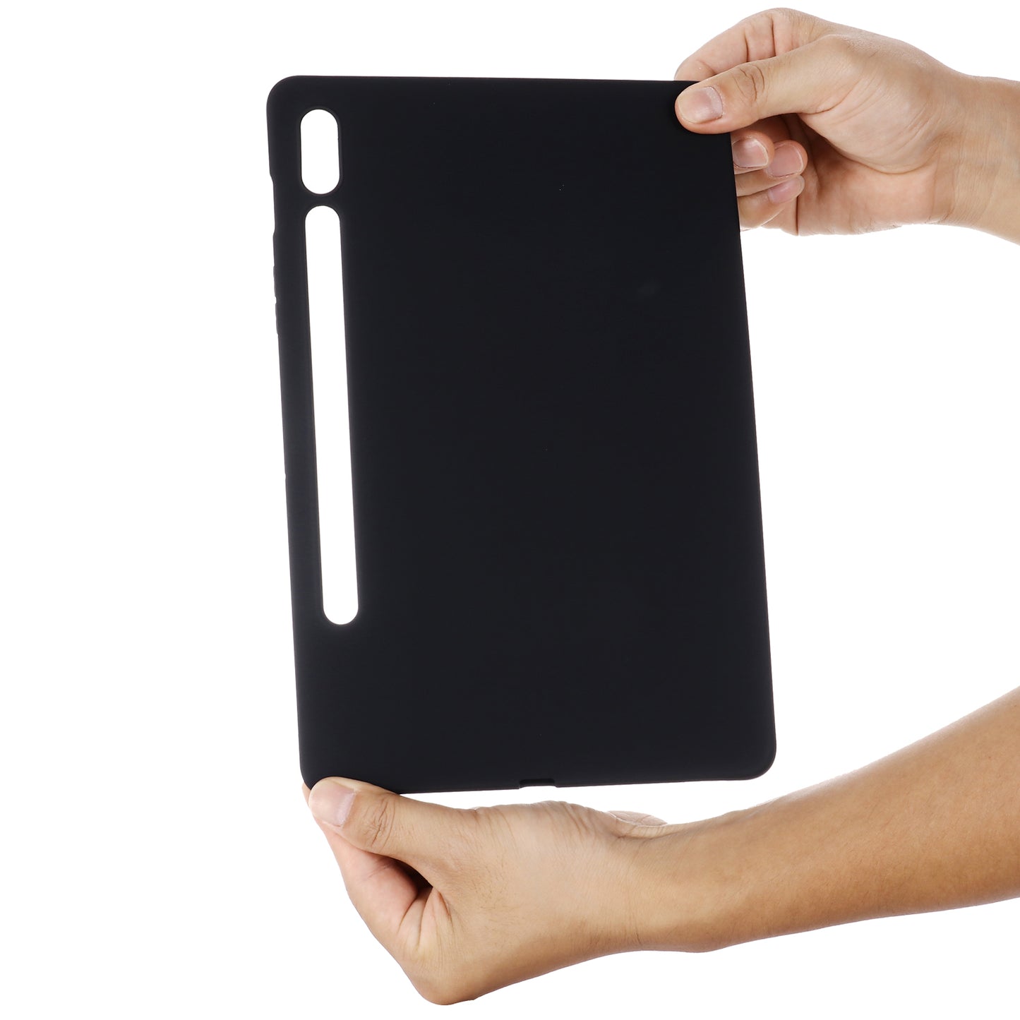 For Samsung Galaxy Tab S9 FE Case Microfiber Lining Liquid Silicone Cover - Black