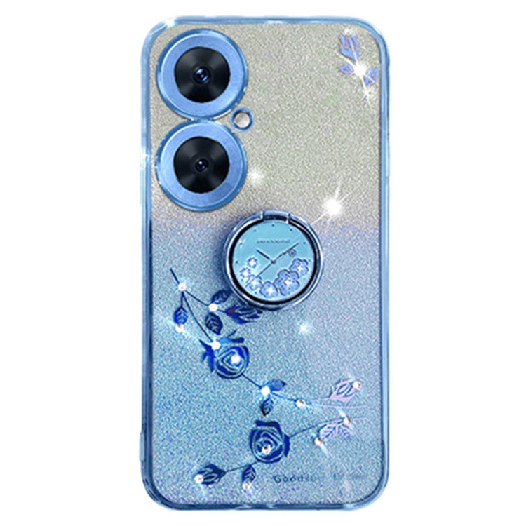 KADEM For Oppo K11 5G / OnePlus Nord CE3 5G Case TPU Ring Kickstand Phone Cover Slim-Fit Shell - Blue