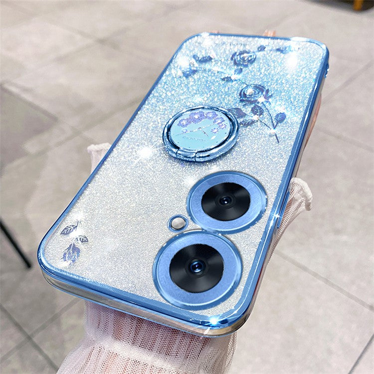 KADEM For Oppo K11 5G / OnePlus Nord CE3 5G Case TPU Ring Kickstand Phone Cover Slim-Fit Shell - Blue