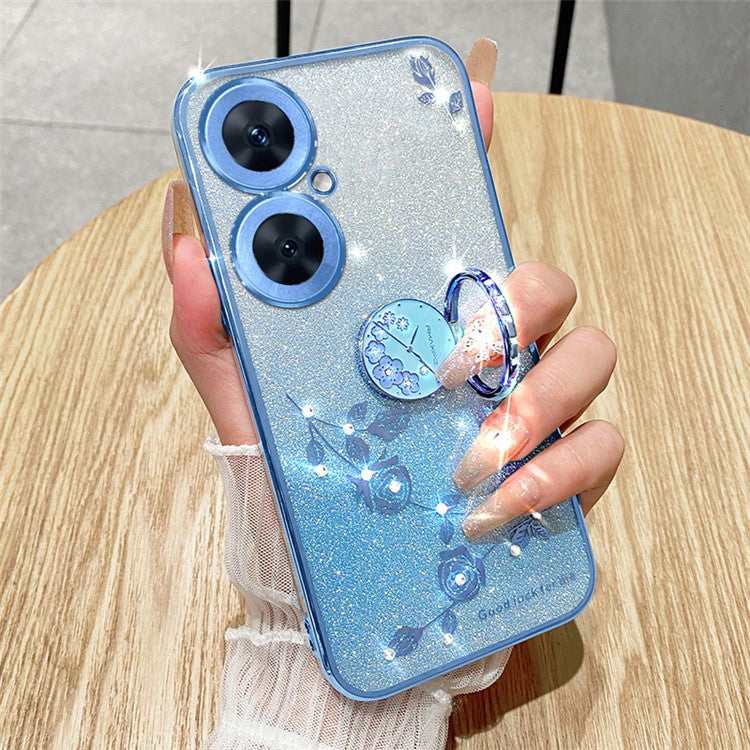 KADEM For Oppo K11 5G / OnePlus Nord CE3 5G Case TPU Ring Kickstand Phone Cover Slim-Fit Shell - Blue