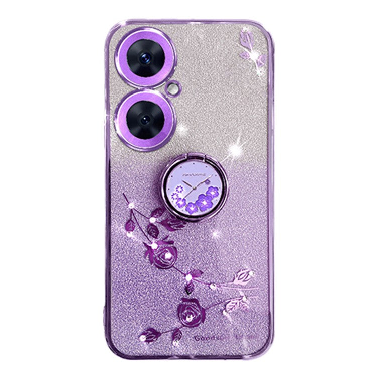 KADEM For Oppo K11 5G / OnePlus Nord CE3 5G Case TPU Ring Kickstand Phone Cover Slim-Fit Shell - Purple