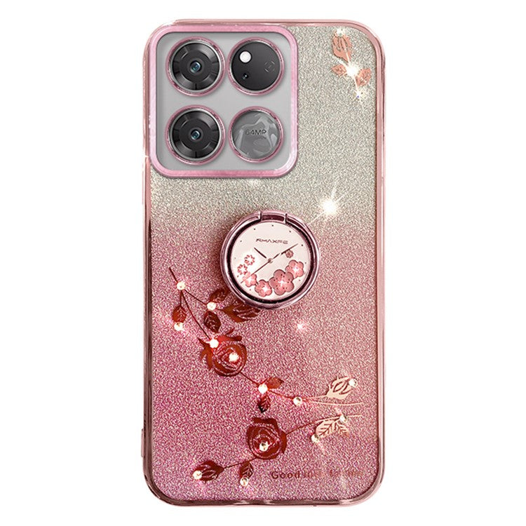 KADEM Phone Cover for OnePlus Ace Racing 5G Case TPU Ring Kickstand Phone Shell - Rose Gold