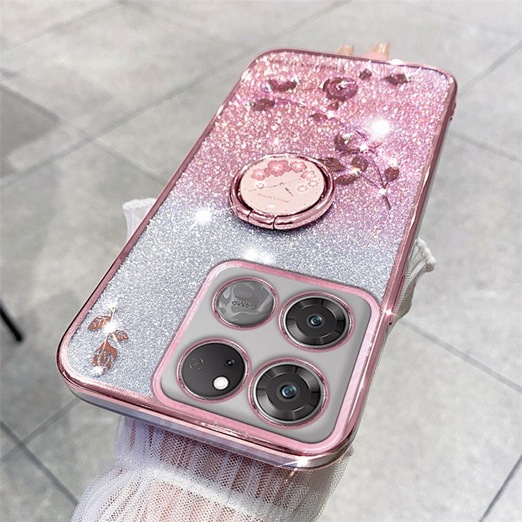 KADEM Phone Cover for OnePlus Ace Racing 5G Case TPU Ring Kickstand Phone Shell - Rose Gold