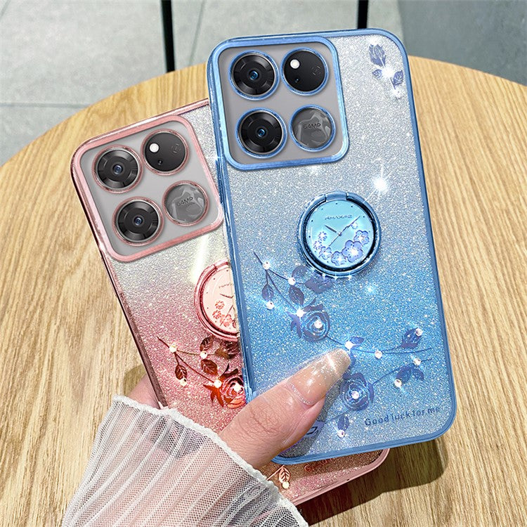 KADEM Phone Cover for OnePlus Ace Racing 5G Case TPU Ring Kickstand Phone Shell - Rose Gold