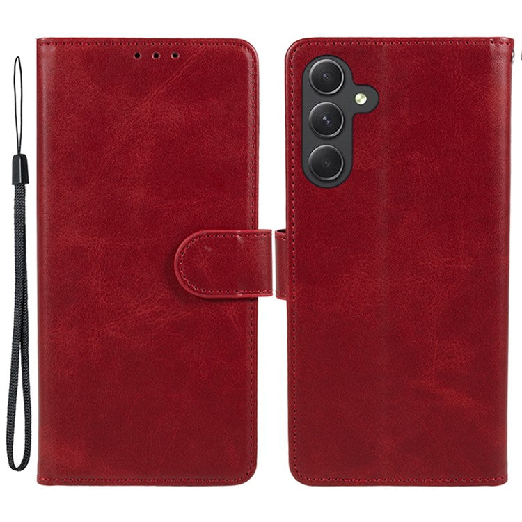 For Samsung Galaxy A05s 4G Case Anti-Scratch PU Leather Wallet Flip Phone Cover - Red