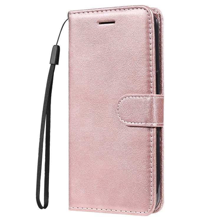 KT Leather Series-2 For Oppo A58 4G Case PU Leather Shckproof Shell Solid Color Stand Phone Cover Wallet - Rose Gold