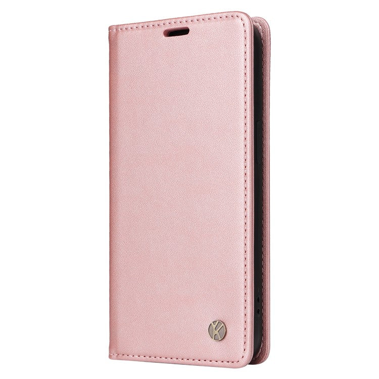 YIKATU YK-001 For Oppo A38 4G Case Full Protection PU Leather Wallet Phone Cover - Rose Gold
