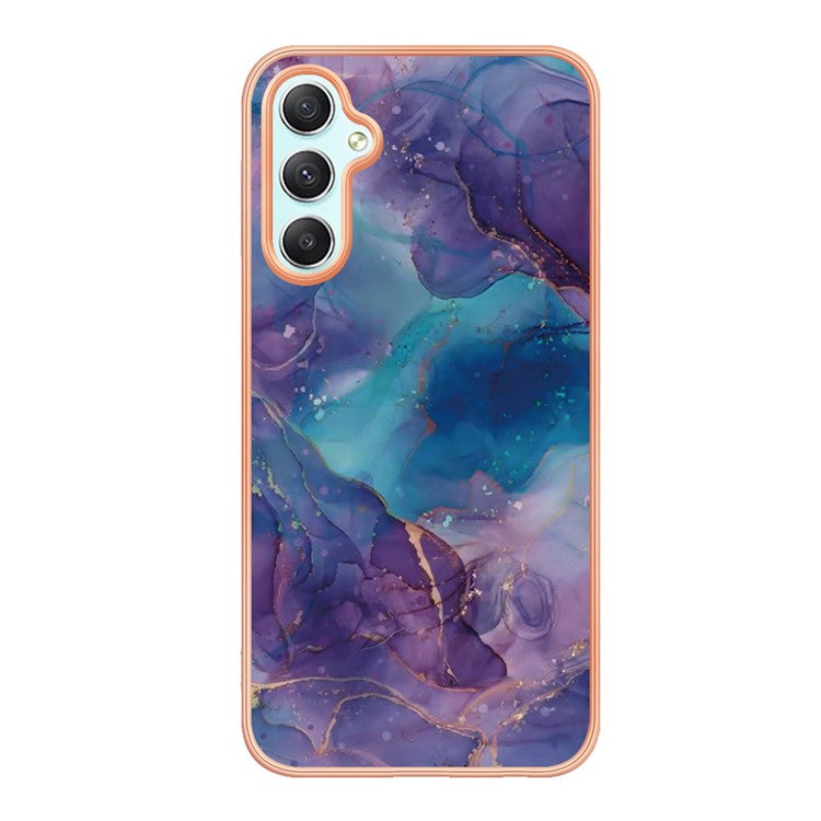 YB IMD Series-16 Style-E For Samsung Galaxy A25 5G (Global) (161.0 x 76.5 x 8.3mm) Case Marble Pattern 2.0mm TPU Phone Cover - Purple