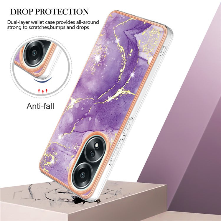 YB IMD Series-2 For Oppo A58 4G Case Electroplated Edge TPU Phone Cover - Purple 002