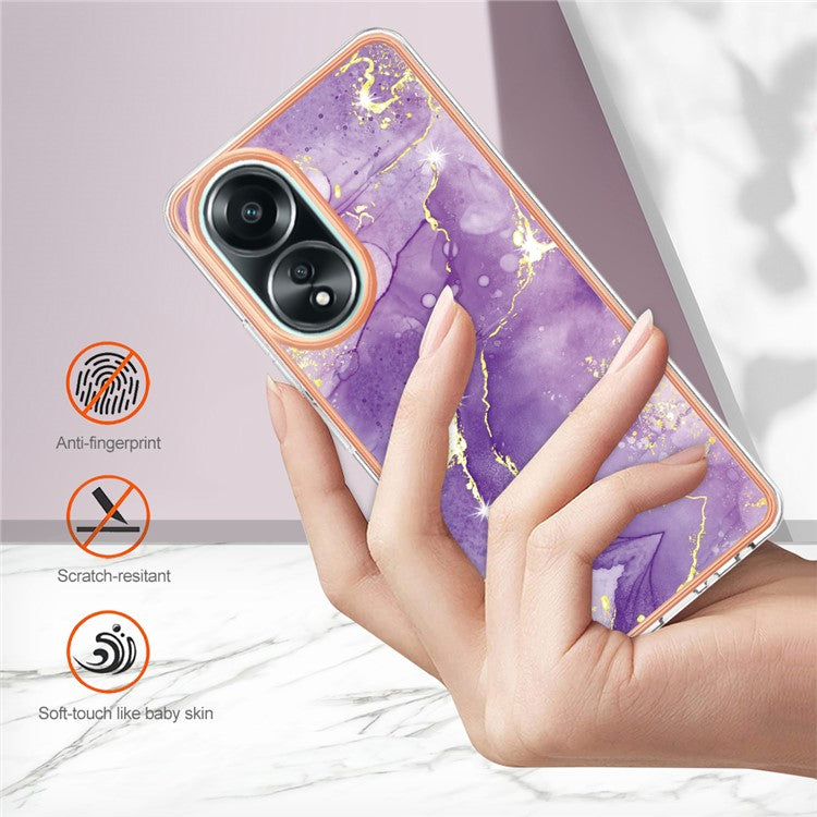 YB IMD Series-2 For Oppo A58 4G Case Electroplated Edge TPU Phone Cover - Purple 002