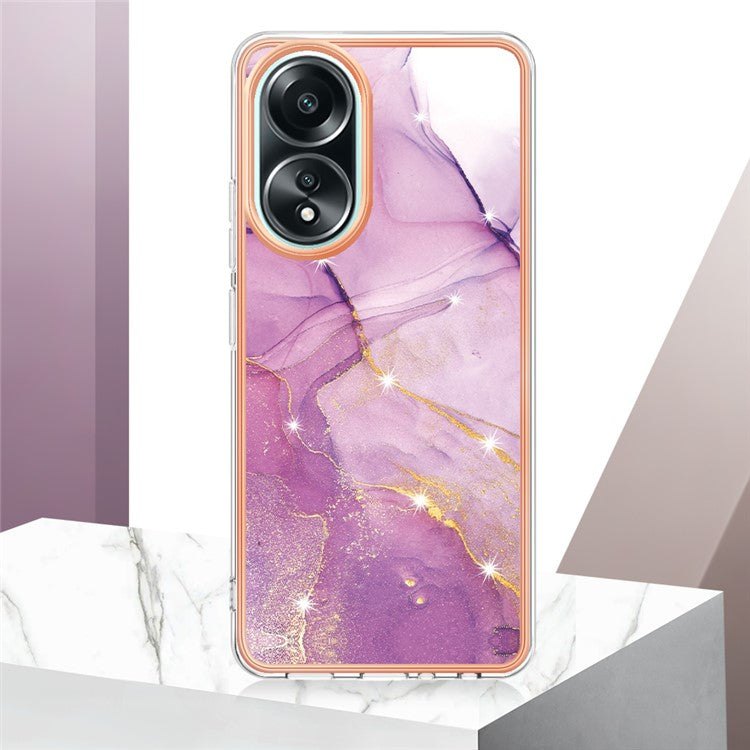 YB IMD Series-2 For Oppo A58 4G Case Electroplated Edge TPU Phone Cover - Purple 001