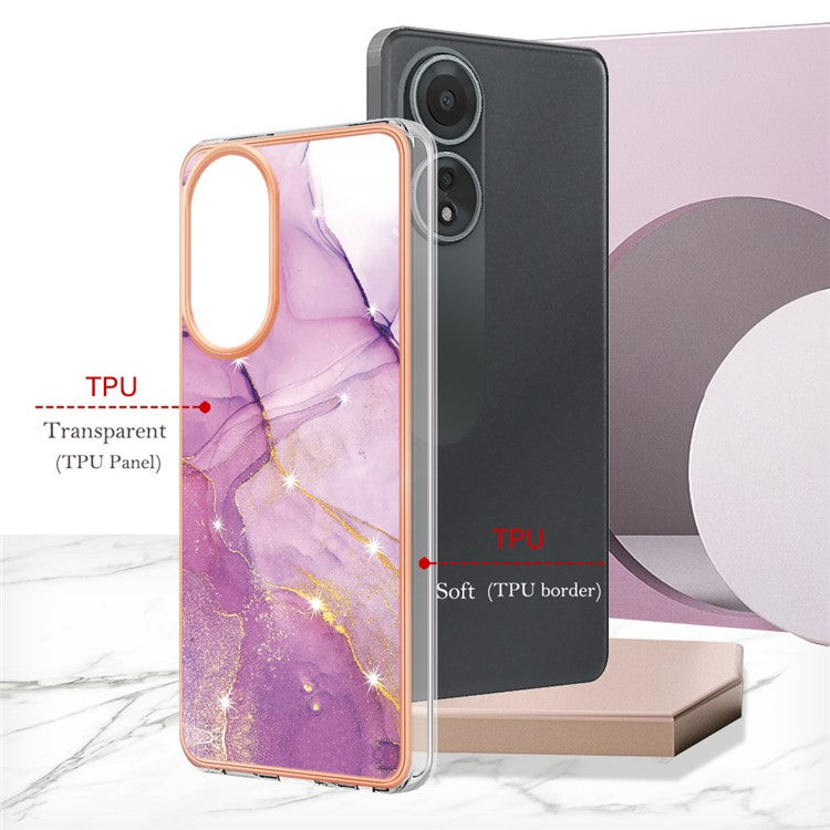 YB IMD Series-2 For Oppo A58 4G Case Electroplated Edge TPU Phone Cover - Purple 001