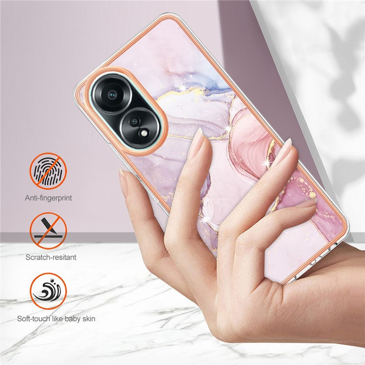 YB IMD Series-2 For Oppo A58 4G Case Electroplated Edge TPU Phone Cover - Rose Gold 005