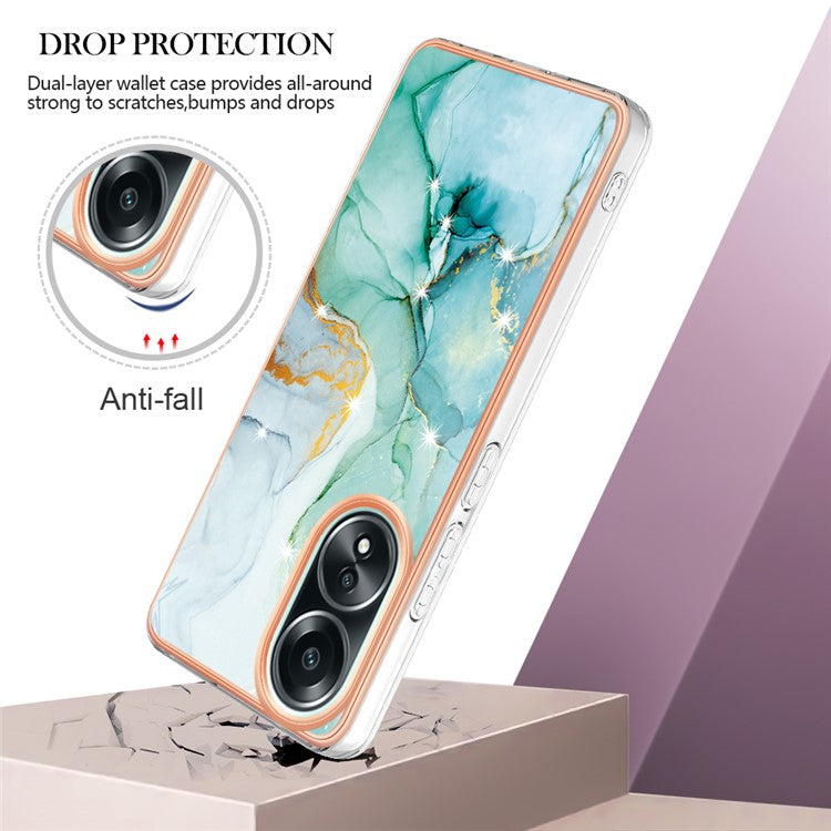 YB IMD Series-2 For Oppo A58 4G Case Electroplated Edge TPU Phone Cover - Green 003