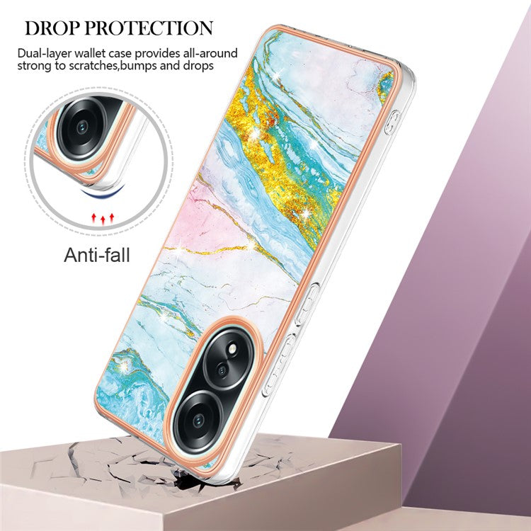 YB IMD Series-2 For Oppo A58 4G Case Electroplated Edge TPU Phone Cover - Green 004