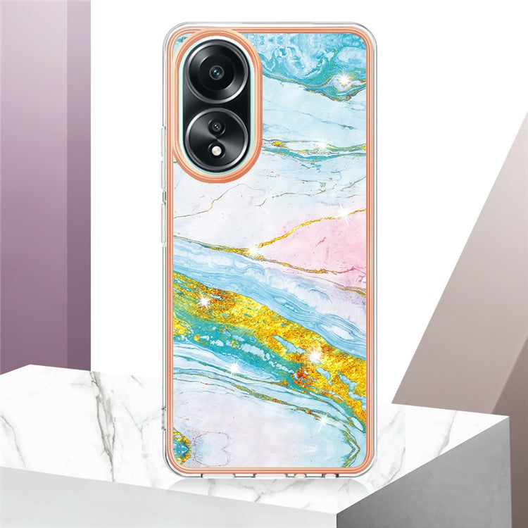 YB IMD Series-2 For Oppo A58 4G Case Electroplated Edge TPU Phone Cover - Green 004