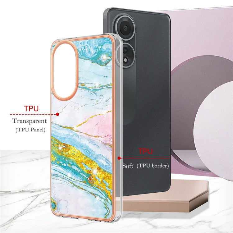 YB IMD Series-2 For Oppo A58 4G Case Electroplated Edge TPU Phone Cover - Green 004