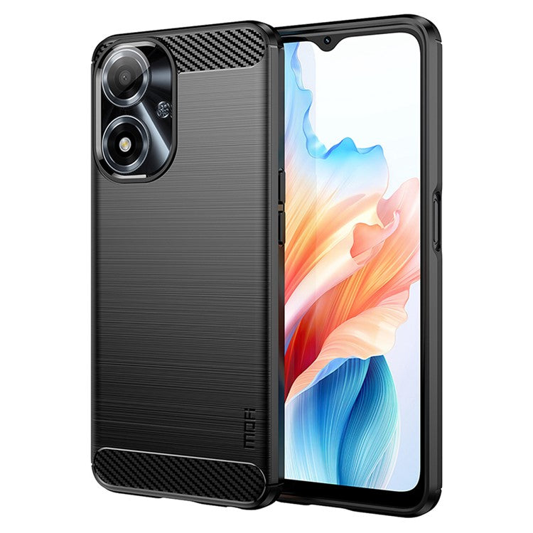 MOFI JK TPU Series-1 For Oppo A2m 5G Case Carbon Fiber Texture TPU Cell Phone Cover - Black