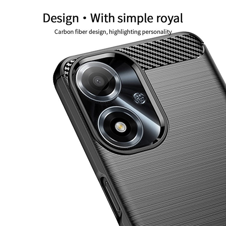 MOFI JK TPU Series-1 For Oppo A2m 5G Case Carbon Fiber Texture TPU Cell Phone Cover - Blue