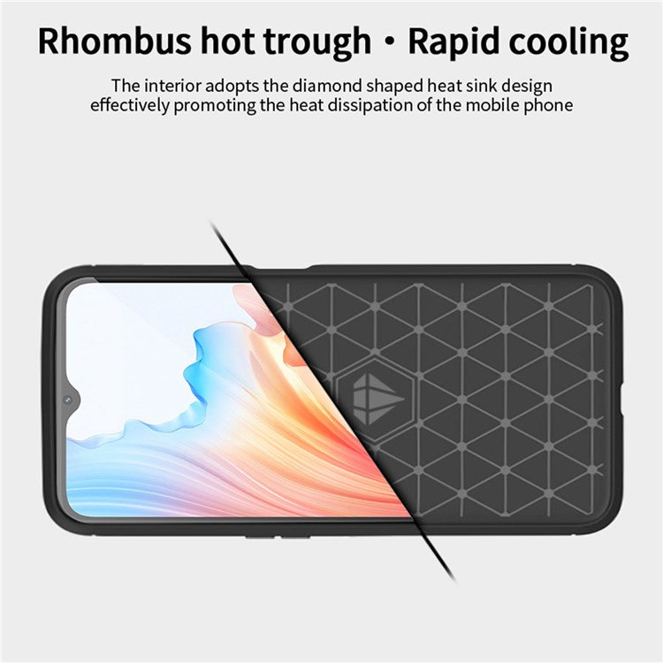 MOFI JK TPU Series-1 For Oppo A2m 5G Case Carbon Fiber Texture TPU Cell Phone Cover - Blue