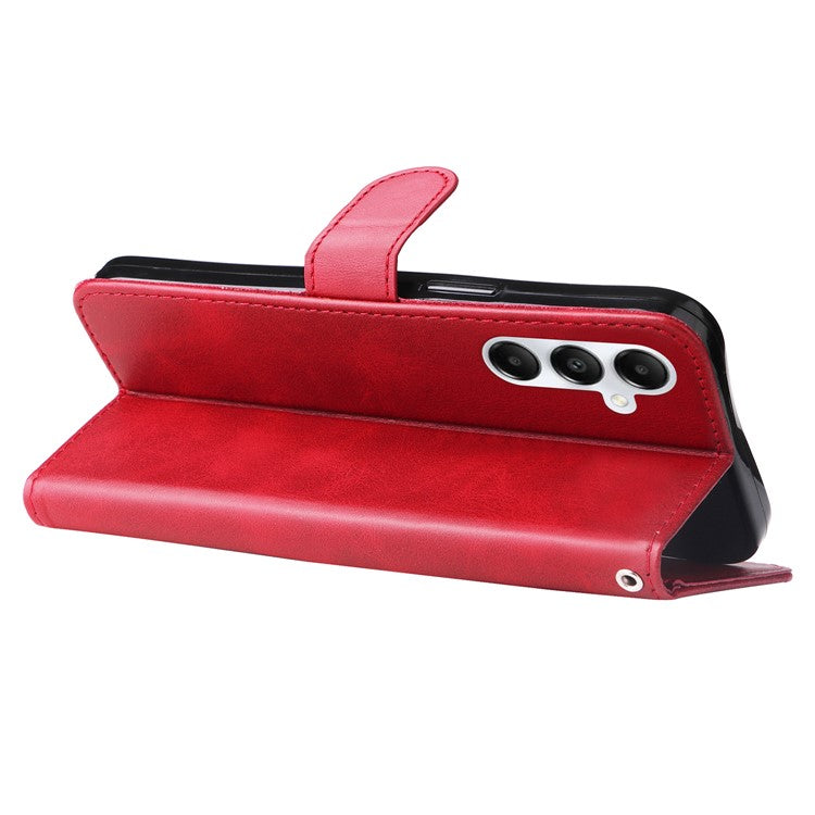 For Samsung Galaxy A05s 4G Case Leather Cellphone Cover with Zipper Pocket Wallet - Red