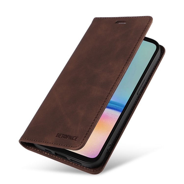 BETOPNICE 003 For Samsung Galaxy A05s 4G Cover Flip Stand Wallet Leather Phone Case - Brown
