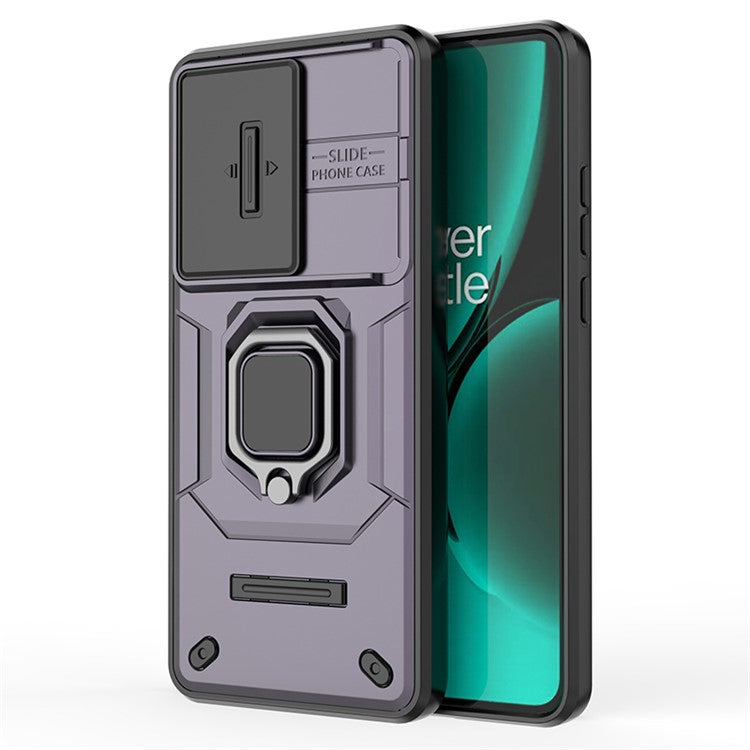 For OnePlus Nord CE3 5G Case Kickstand Phone Cover with Slide Lens Protector - Purple