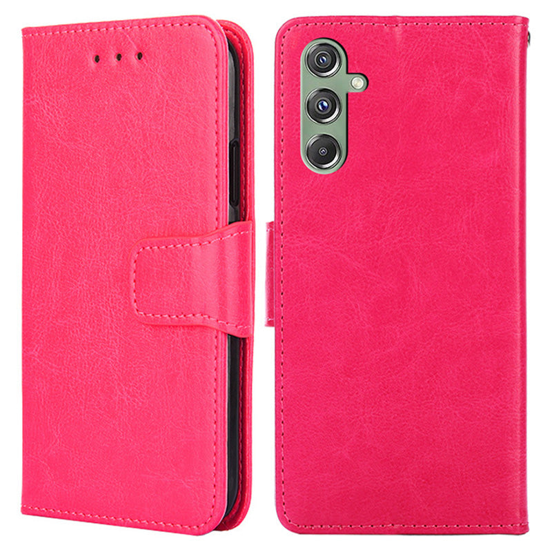 For Samsung Galaxy M34 5G / F34 5G Case Dustproof TPU+PU Leather Wallet Stand Cell Phone Protector - Rose