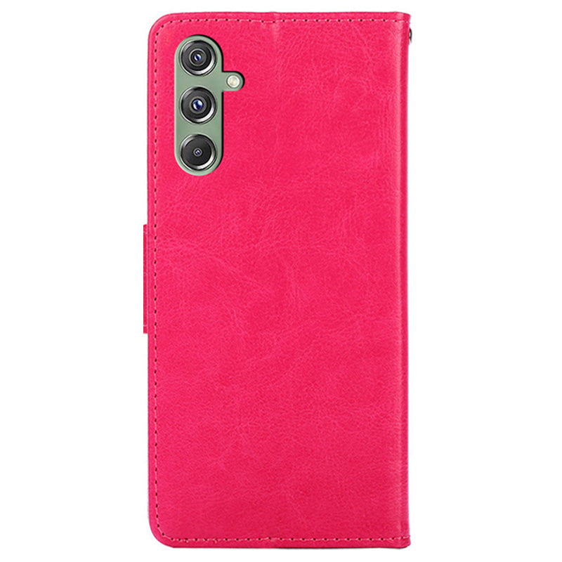 For Samsung Galaxy M34 5G / F34 5G Case Dustproof TPU+PU Leather Wallet Stand Cell Phone Protector - Rose