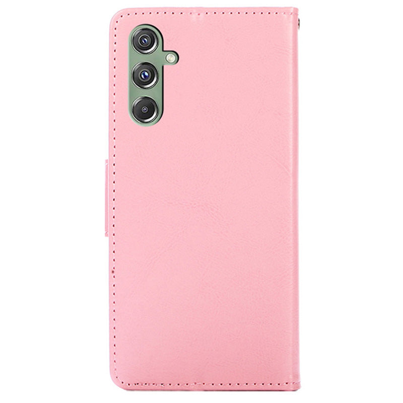 For Samsung Galaxy M34 5G / F34 5G Case Dustproof TPU+PU Leather Wallet Stand Cell Phone Protector - Pink