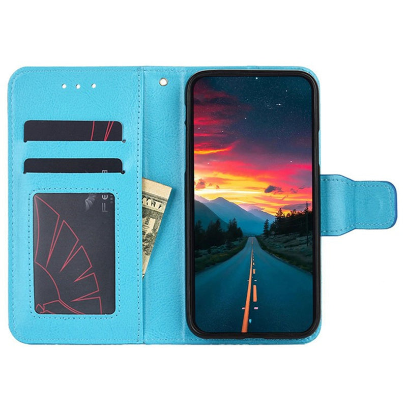For Samsung Galaxy M34 5G / F34 5G Case Dustproof TPU+PU Leather Wallet Stand Cell Phone Protector - Baby Blue