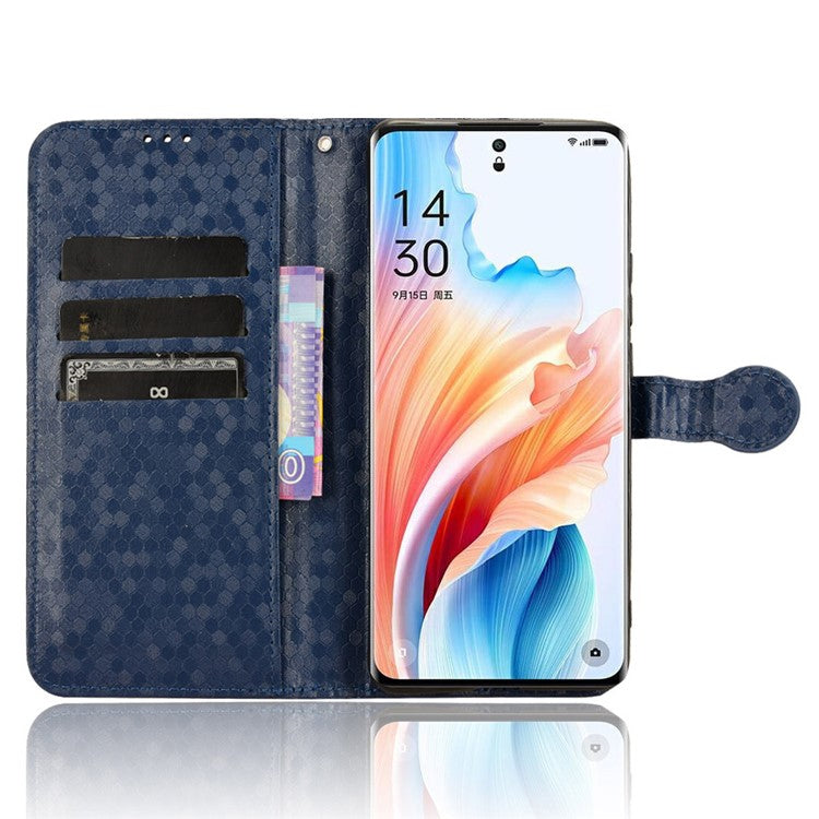 PU Leather Flip Cover for Oppo A2 Pro 5G Case Shockproof Wallet Cell Phone Case - Dark Blue