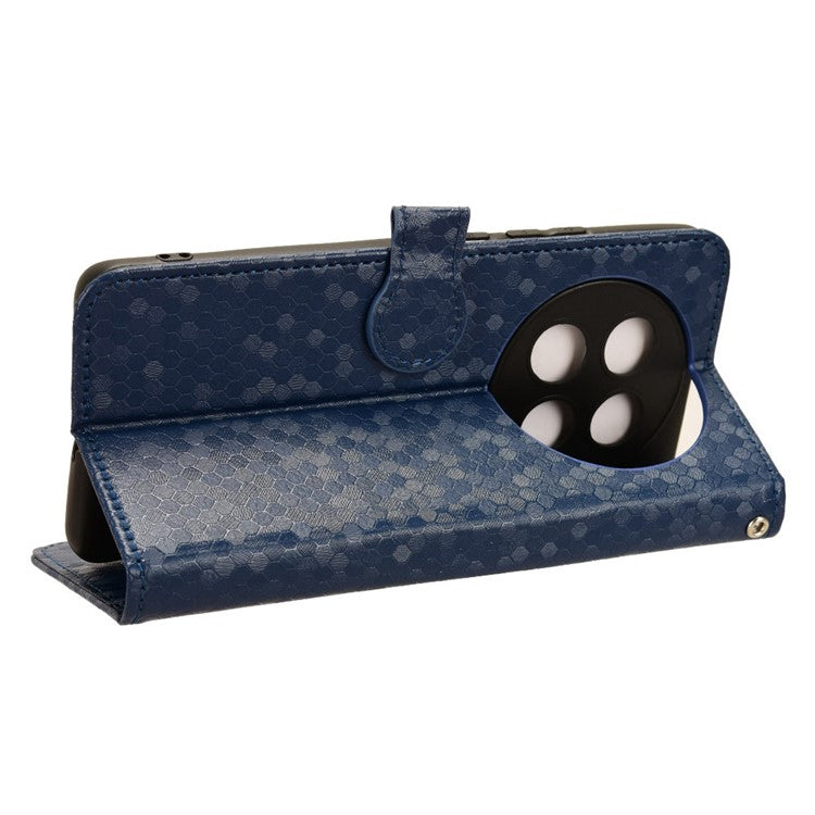 PU Leather Flip Cover for Oppo A2 Pro 5G Case Shockproof Wallet Cell Phone Case - Dark Blue