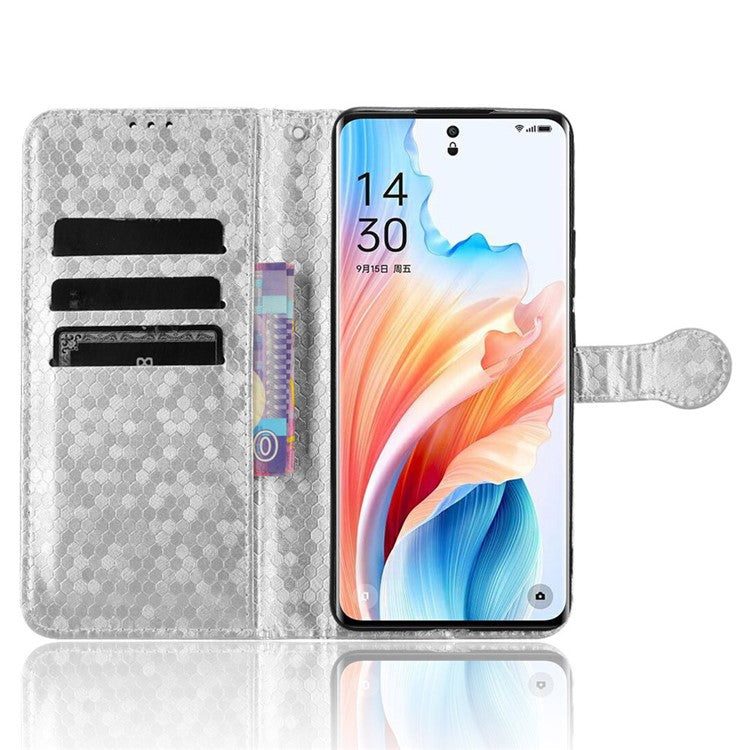 PU Leather Flip Cover for Oppo A2 Pro 5G Case Shockproof Wallet Cell Phone Case - Silver
