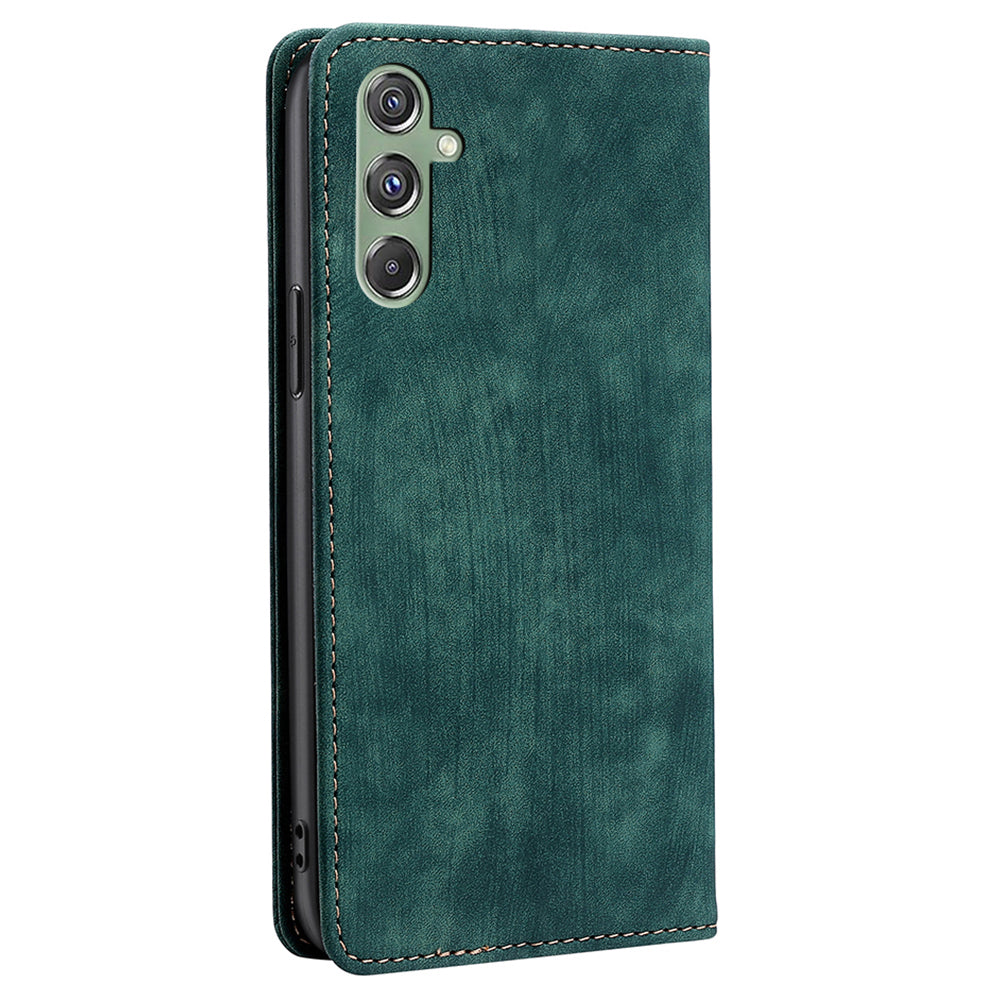 For Samsung Galaxy M34 5G / F34 5G Case Wallet PU Leather Phone Cover with RFID Blocking Function - Green
